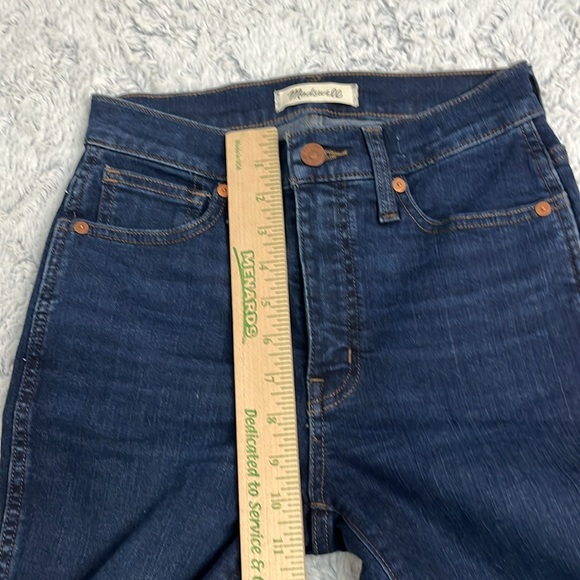 Madewell 10” high rise skinny Dark Denim Jeans with Raw hem size 25 - Picture 8 of 13